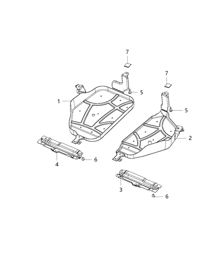 2016 Chrysler 300 Skid Plate Fuel Tank Diagram for 68149785AB