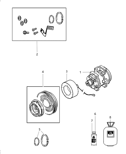 Compressor A/C Complete Diagram for 68028917AB
