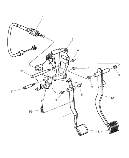 2003 Dodge Stratus Spring Assembly, Pedal Return Diagram for 4593152