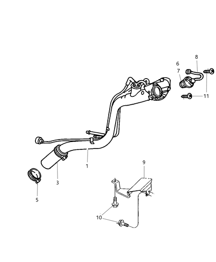 2005 Chrysler Town & Country Tube Fuel Filler Diagram for 4880641AE