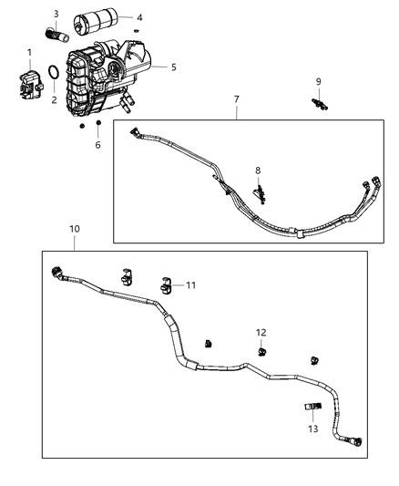 1999 Chrysler Sebring Canister Vapor Diagram for 68158863AA