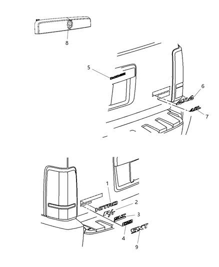 1985 Dodge Aries Nameplate R/T Diagram for 4806327AB