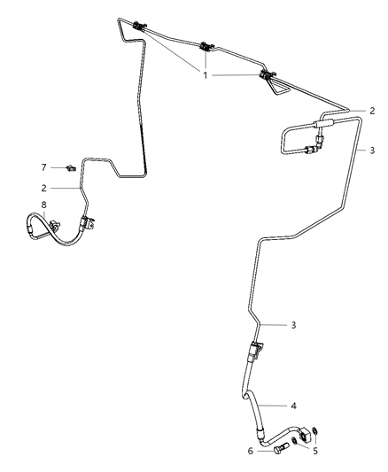 2010 Dodge Ram 3500 Tube Brake Hydraulic Control Unit To Right Front Hose Diagram for 52124322AC
