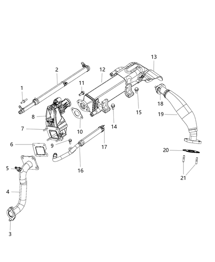 2014 Ram 2500 Tube Collector To EGR Cooler Diagram for 4627650AE
