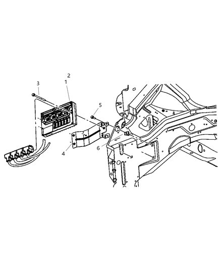 Bracket Powertrain Control Module Diagram for 4727084AA