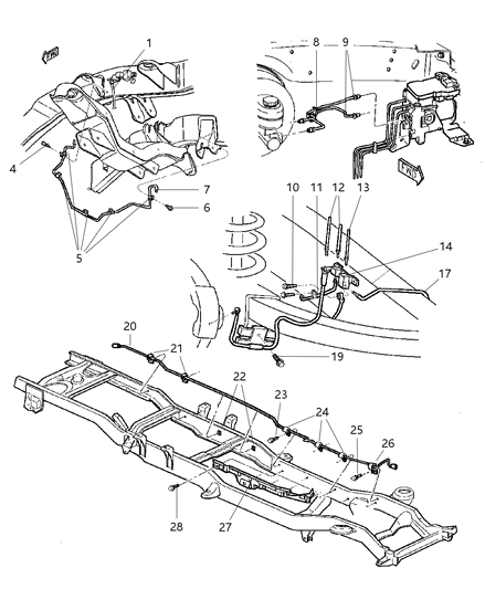 Hose, Front Brake W/R.W.A.L. Brakes (Bgj) Diagram for V1128895AA