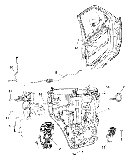 Latch Rear Door Diagram for 4589279AH