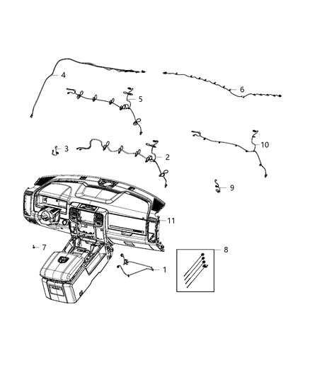 1990 Dodge Spirit Antenna Cable Cellular Phone Diagram for 68334879AB