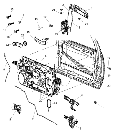 2011 Jeep Patriot Handle Exterior Door Diagram for 1GH261S2AE