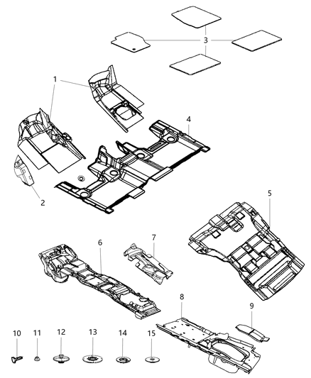 Mat Kit Floor Diagram for 6RP51LU5AA