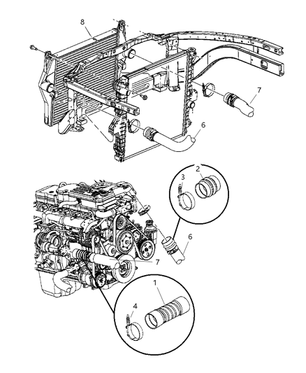 Cooler Charge Air Diagram for 55056593AA
