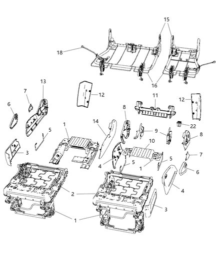 2020 Dodge Durango Handle Recliner Diagram for 1BN29DKAAA
