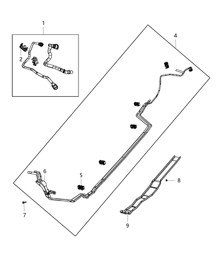 Tube Fuel Supply And Return Diagram for 68080863AG