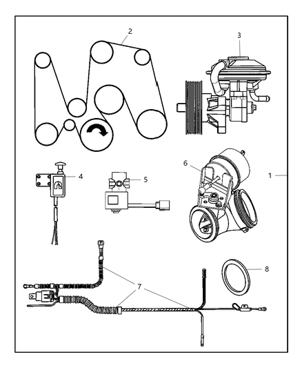 1989 Chrysler Fifth Avenue Belt Diagram for 53041270AA