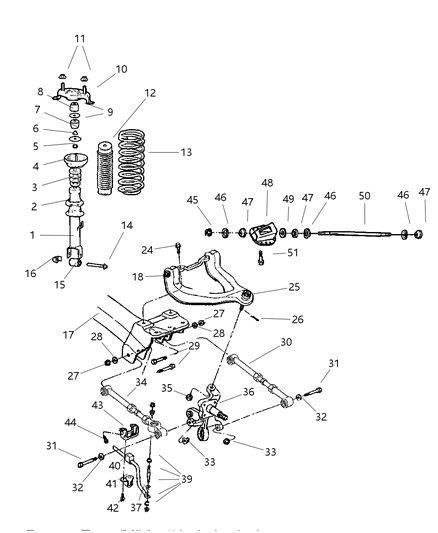 2001 Chrysler Sebring Isolator Spring Upper Diagram for 4764518AA