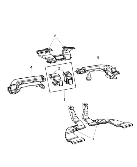 2014 Ram C/V Duct A/C And Heater Diagram for 68109859AA