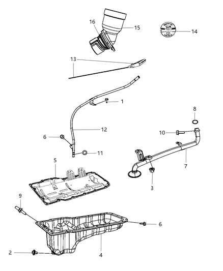 Indicator Engine Oil Level Diagram for 53013949AD