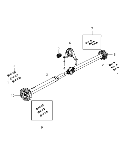 2012 Chrysler 300 Shaft Drive Rear 2-Piece Diagram for 4593860AD