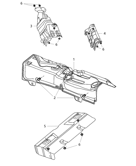 2008 Chrysler PT Cruiser Shield Heat Diagram for 5160314AD