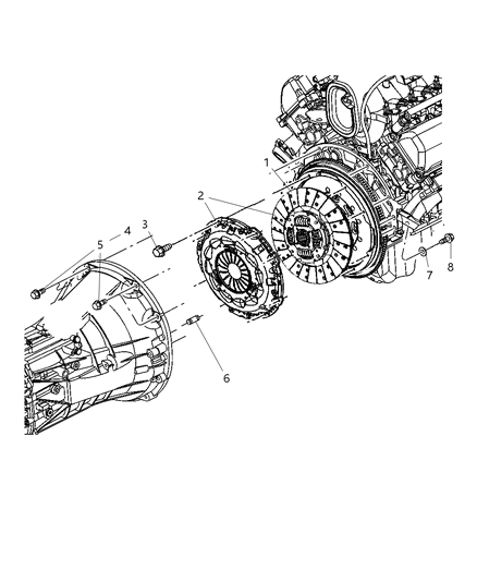 Clutch Kit Pressure Plate And Disc Diagram for 5086406AB