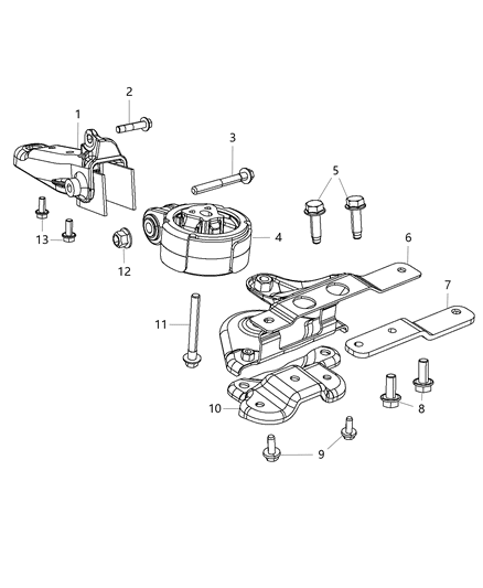 Isolator Engine Mount Diagram for 68137977AD