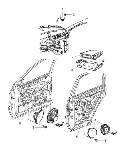 2009 Jeep Commander Amplifier Diagram for 5064353AH