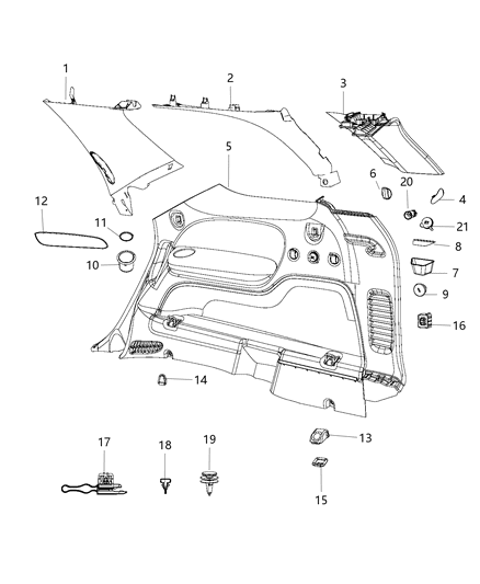 Panel Quarter Trim Diagram for 6LP42DX9AB