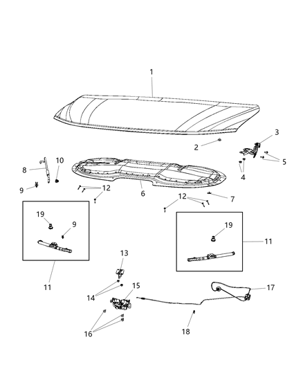 Brace Front Crossmember Diagram for 68231356AB