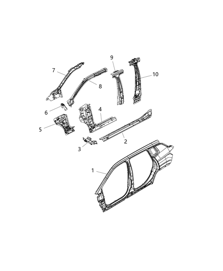 2012 Jeep Grand Cherokee Bracket Sill Diagram for 68322448AB