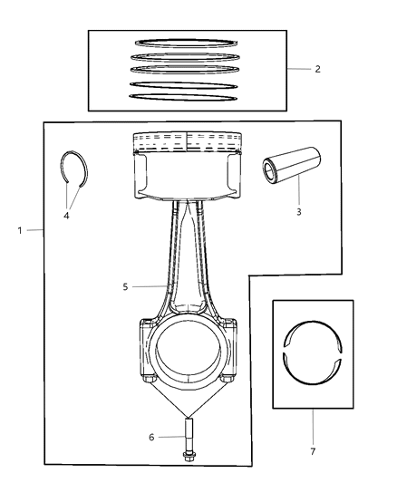 Bearing Package Connecting Rod Standard See Note Diagram for 5012363AD