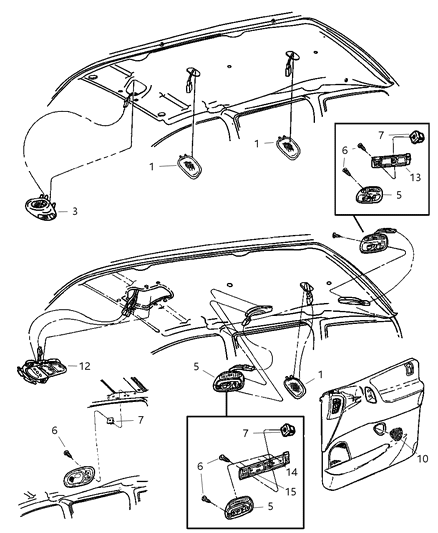 1997 Dodge Grand Caravan Lamp, Dome & Intermediate Dome, Blue Diagram for JV76SC1