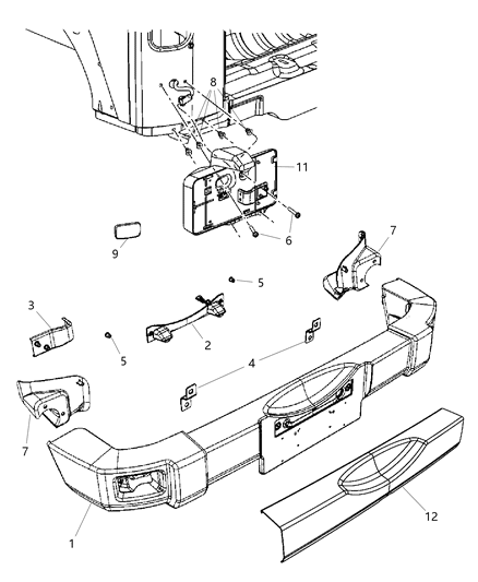 2025 Jeep Grand Wagoneer L Bumper Rear Diagram for 1BD22RXFAC