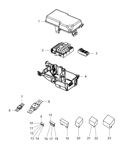 1999 Chrysler Sebring Fuse Mini 5 Amp, Tan Diagram for 68124783AA