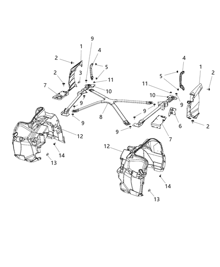 2025 Jeep Wagoneer Bracket Hinge Cover Diagram for 68144483AC