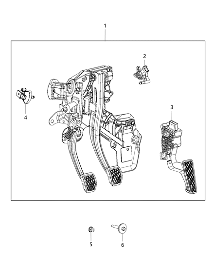 Pedal Assembly Non Adjustable Diagram for 4581890AK