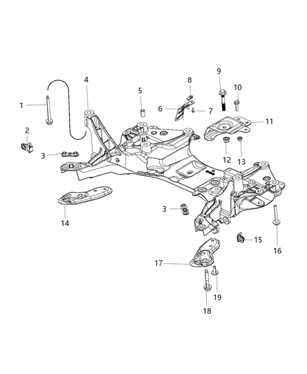 Bracket Torque Strut Diagram for 68184357AB