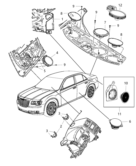 2003 Dodge Ram 2500 Speaker 3.5" Diagram for 68043045AC
