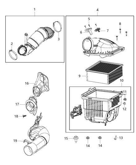 1987 Jeep Cherokee Sensor Temperature Barometric Absolute Pressure Diagram for 68002437AA