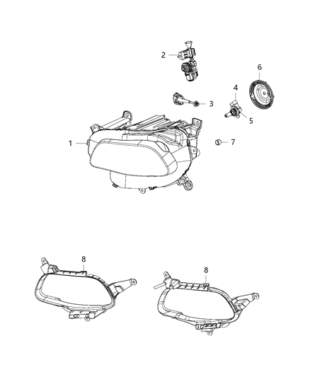 Headlamp Diagram for 68206661AG