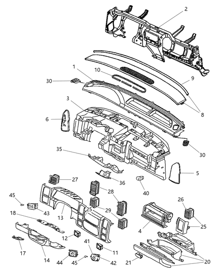 2007 Chrysler PT Cruiser Cover Steering Column Opening Diagram for 5GM83WL8AC