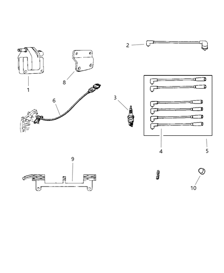 2017 Jeep Grand Cherokee Wire Set, Ignition , (Includes Coil Wire) Diagram for 83507178