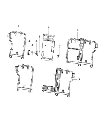 2001 Chrysler PT Cruiser Bolt Seat Diagram for 68359887AA