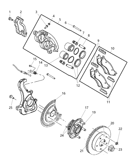 Rotor Brake Diagram for 52010080AB