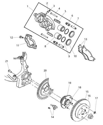1996 Dodge Caravan Rotor Brake Diagram for 52010080AC