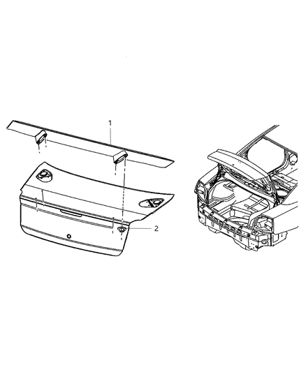 Spoiler Rear Air Dam Diagram for 1BU14RXFAC