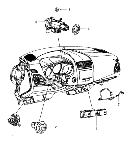 2019 Dodge Journey Switch Pod Diagram for 68056903AA