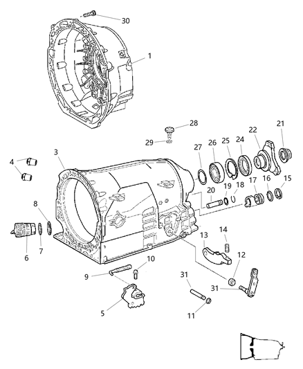 Housing Torque Converter Diagram for 52107911AA