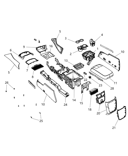Panel Console Diagram for 1JR63DX9AE