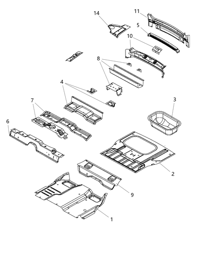 Panel Liftgate Lower Diagram for 5067995AD