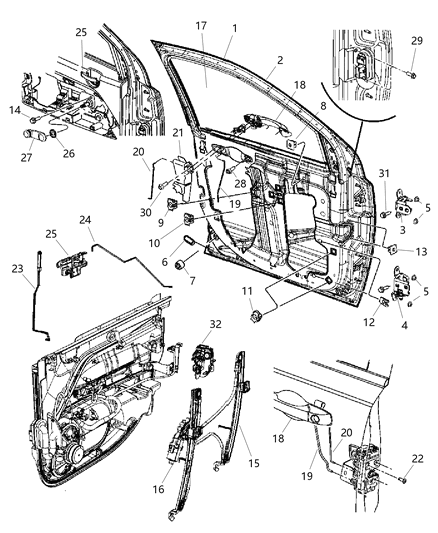 Panel Front Door Outer Diagram for 5067702AB